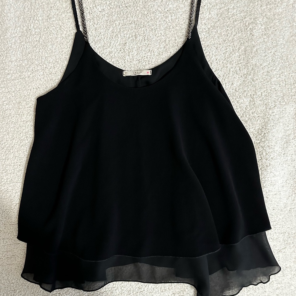 Vintage Y2K black flowy tank top